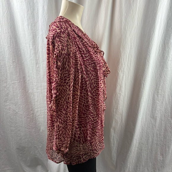 ba&sh Genn Ruffled Printed Crepon Blouse - Antique Rose - Picture 8 of 12